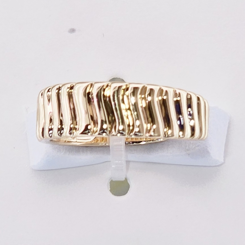 Sterling Forever Ring Size 8 14K Gold Plated Luna Textured Row Ring Minimalist